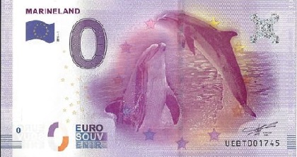 billet 0 euro souvenir  Marineland