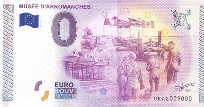 billet 0 euro souvenir Musée d'Arromanches