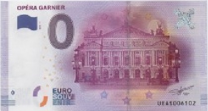 billet 0 euro souvenir Opéra Garnier