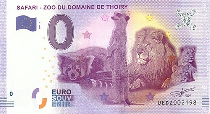 billet 0 euro souvenir safari zoo du domaine de Thoiry