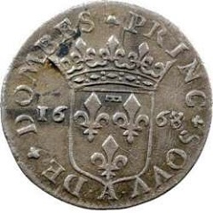 Monnaie de Dombes - 5 sols 1668 - Anne Marie Louise d'Orléans - Trévoux