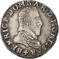 Monnaie - Dombes - teston 1604 - Henri II Montpensier - Trévoux