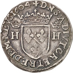 Monnaie - Dombes - teston 1604 - Henri II Montpensier - Trévoux