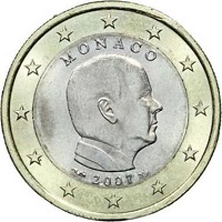 piece de 1 euro monaco albert 2007