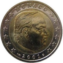 piece de 2 euros monaco rainier III