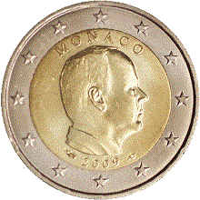 pièce 2 euro 2009 monaco  Prince Albert