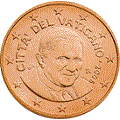 5 cent Vatican Benoit XVI