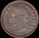 20 centimes 1867 BB napoleon III empereur