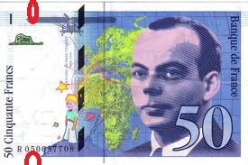 50 francs saint exupery variete mouton coupe en deux