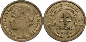 1 franc morlon avec croix de lorraine