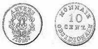 10 centimes siège d'anvers monnaie obsidionale