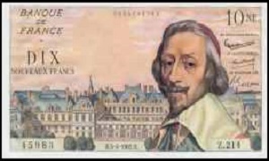 billet 10 nouveaux francs 1962 Richelieu
