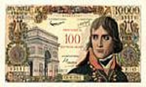 Billet de 10 000 francs Bonaparte 1958 surchargé 100 nouveaux francs