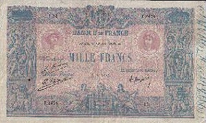 billet de mille francs bleu et rose 1889-1926