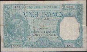 billet de 20 francs Bayard 1916-1919