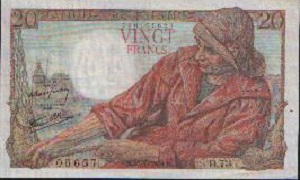 billet de 20 francs pêcheur 1949