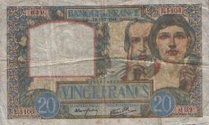billet de 20 francs science et travail 1941