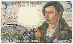 illet de 5 francs Berger 1945