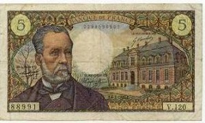 billet de 5 francs Pasteur 1964