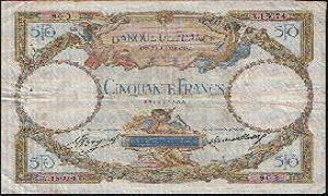 billet de 50 francs luc olivier merson 1934