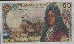 billet de 50 francs Racine 1973