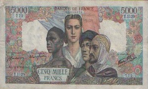 Billet de 5000 francs Empire Français 1942-1947