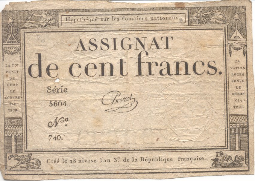 assignat de 100 francs