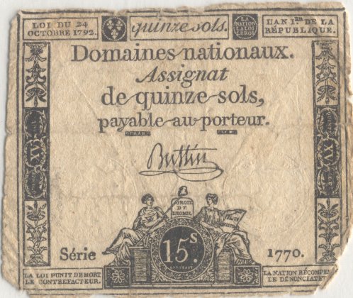 assignat de 15 sols