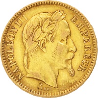 pièce 20 francs or Napoléon III