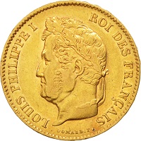 pièce 40 francs or Louis Philippe