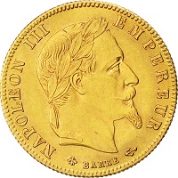 pièce 5 francs or Napoléon III