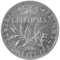 50 centimes argent semeuse