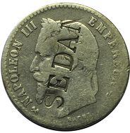 monnaie napoléon III contremarque SEDAN  monnaie satirique