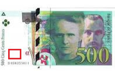 500 francs pierre et marie curie sans  symbole chimique du radium