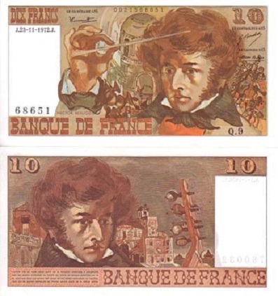 billet de 10 francs berlioz 1972