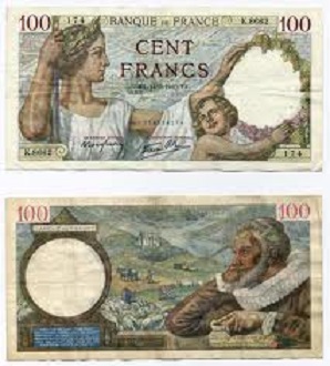 billet de 100 francs sully 1941