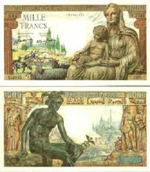 billet de 1000 francs demeter 1943