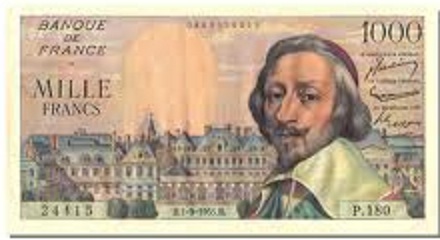 billet de 1000 francs richelieu 1955