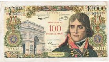 billet de 100 nouveaux francs bonaparte 1958