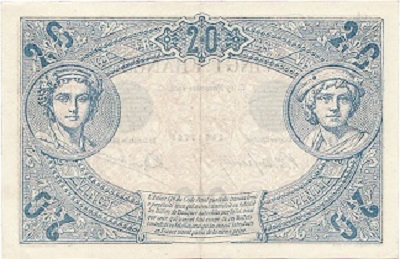 billet de 20 francs noir