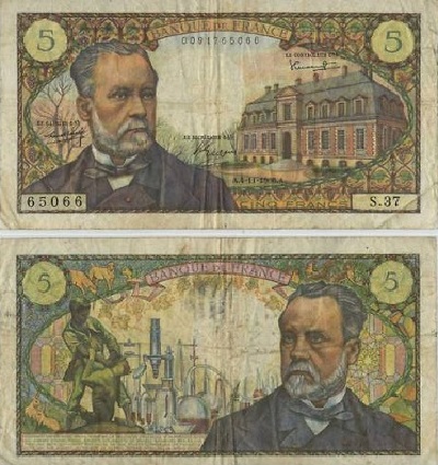 billet de 5 francs pasteur 1967