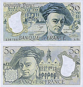 billet de 50 francs quentin de la tour 1988