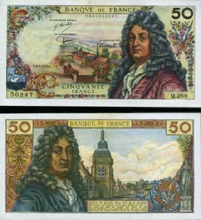 billet de 50 francs racine 1974