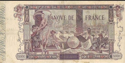 billet de 5000 francs flameng 1918