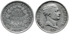 2 francs tete de negre 1807 napoleon empereur