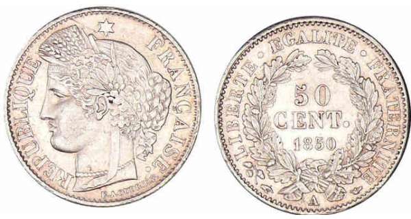 50 centimes 1850 Cérès