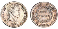 demi franc napoleon empereur revers republique 1808