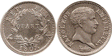 quart de franc 1807 napoleon empereur tete de negre