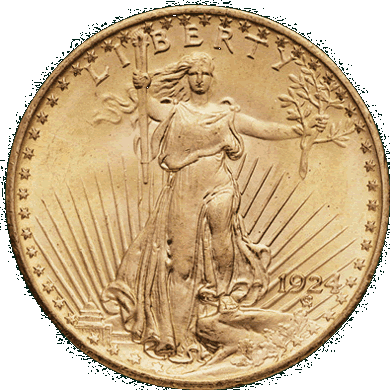 20 dollars US en or 1924 de type Saint-Gaudens 