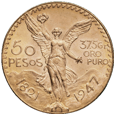 50 pesos en or 1947 mexique